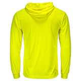 Hi-Vis Hooded Long Sleeve Work Shirt with UPF 50 Sun Protection & Moisture Wicking Mesh Fabric