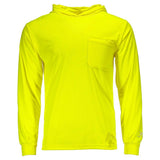 Hi-Vis Hooded Long Sleeve Work Shirt with UPF 50 Sun Protection & Moisture Wicking Mesh Fabric