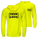Hi-Vis Hooded Long Sleeve Work Shirt with UPF 50 Sun Protection & Moisture Wicking Mesh Fabric