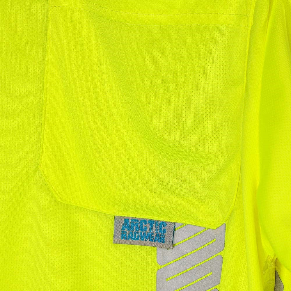 ANSI Class 3 Hi-Vis Hooded Long Sleeve Safety Shirt with UPF 40 Sun Protection, Black Bottom & Reflective Tape