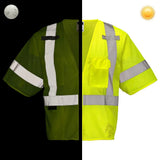 Class 3 Hi-Vis Mesh Safety Vest with Zipper Closure, Reflective Tape & Multi-Pocket Design, ANSI Type R Compliant, Lime/Orange, S-5XL