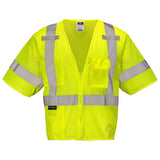 Class 3 Hi-Vis Mesh Safety Vest with Zipper Closure, Reflective Tape & Multi-Pocket Design, ANSI Type R Compliant, Lime/Orange, S-5XL
